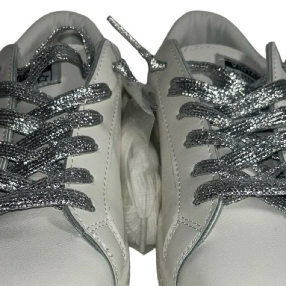 Vintage Havana Sneakers White Silver Shimmer Star Slip On Carla Women’s Size 8.5